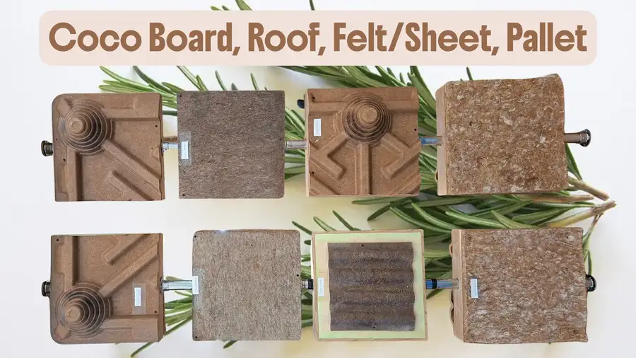 Original coconut fibre boards and panels